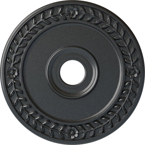 Ekena Millwork Wreath Ceiling Medallion (Fits Canopies up to 6"), Hand-Painted Pewter, 21 1/8"OD x 3 5/8"ID x 7/8"P CM21WRPES - main